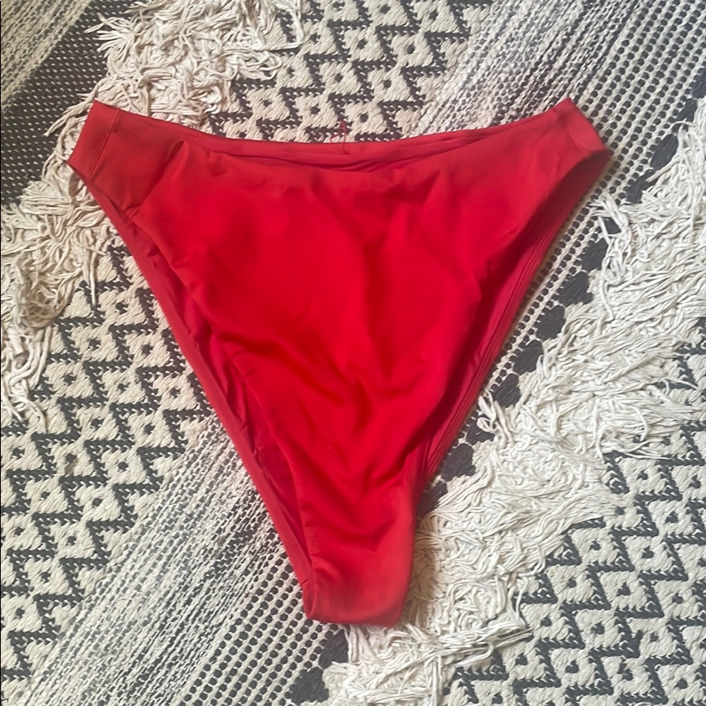Left On Friday Red High-Cut Women's Bikini Bottom